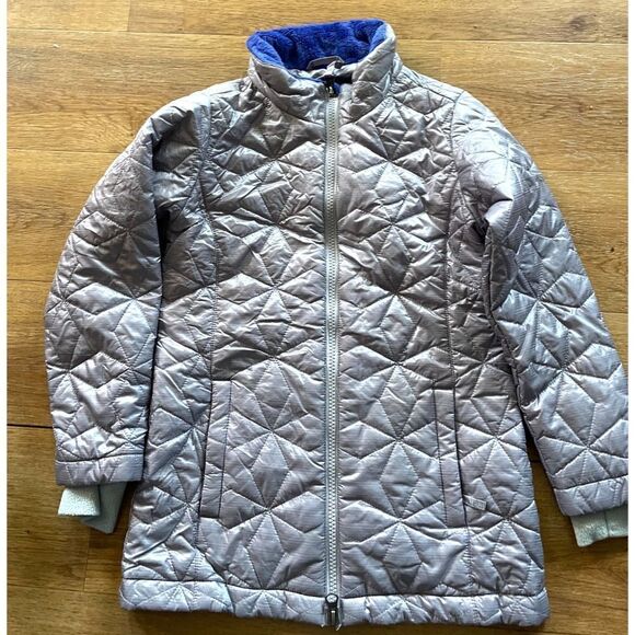 L.L. Bean Silver / Gray / Purple Quilted Jacket Girls Size Small 5/6 295291 - Picture 1 of 10